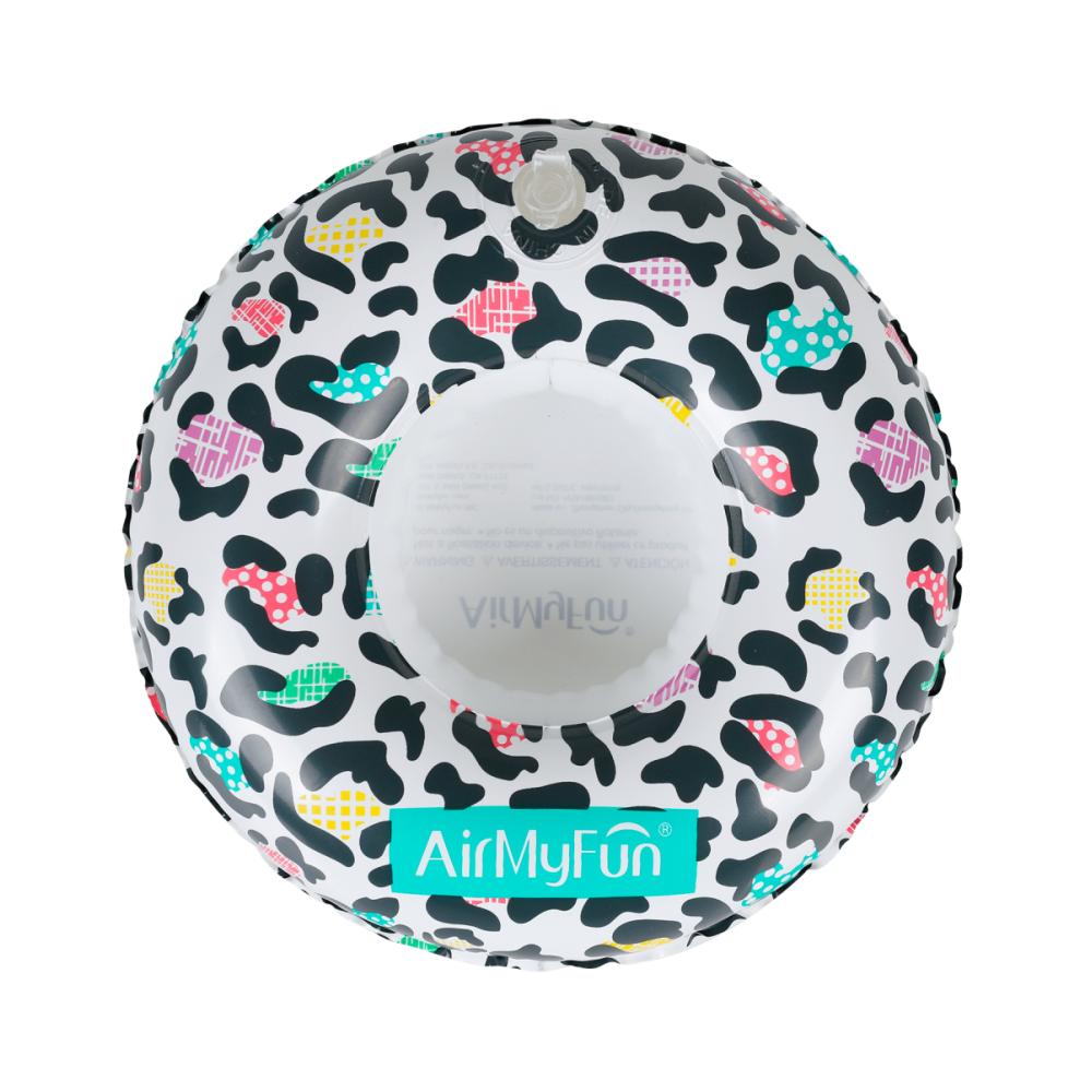 Porte Boisson Gonfable pour Piscine ou Plage, Flotteur, Accessoire d'Eau - Léopard ø18cm