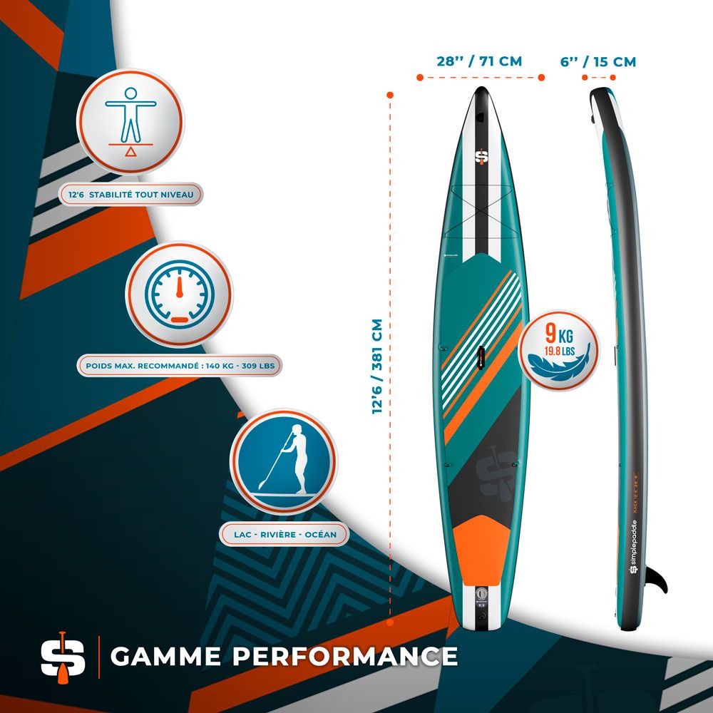 RACE 12'6 PACK STAND UP PADDLE