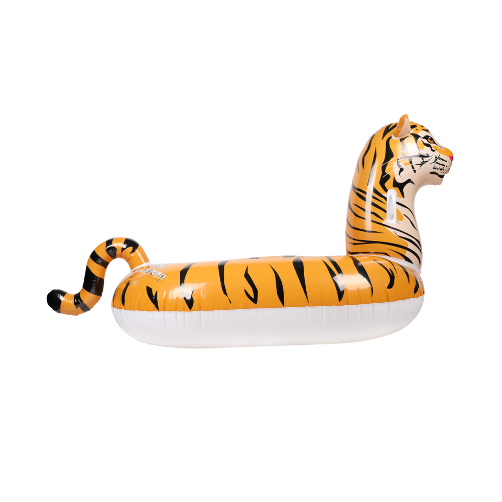 Bouée Gonflable XXL Chevauchable, Piscine & Plage, Flotteur Deluxe - Tigre - 150x105x100cm