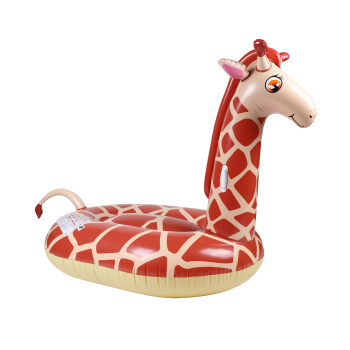 Bouée Gonflable XXL Chevauchable, Piscine & Plage, Flotteur Deluxe - Giraffe 140x140x105cm